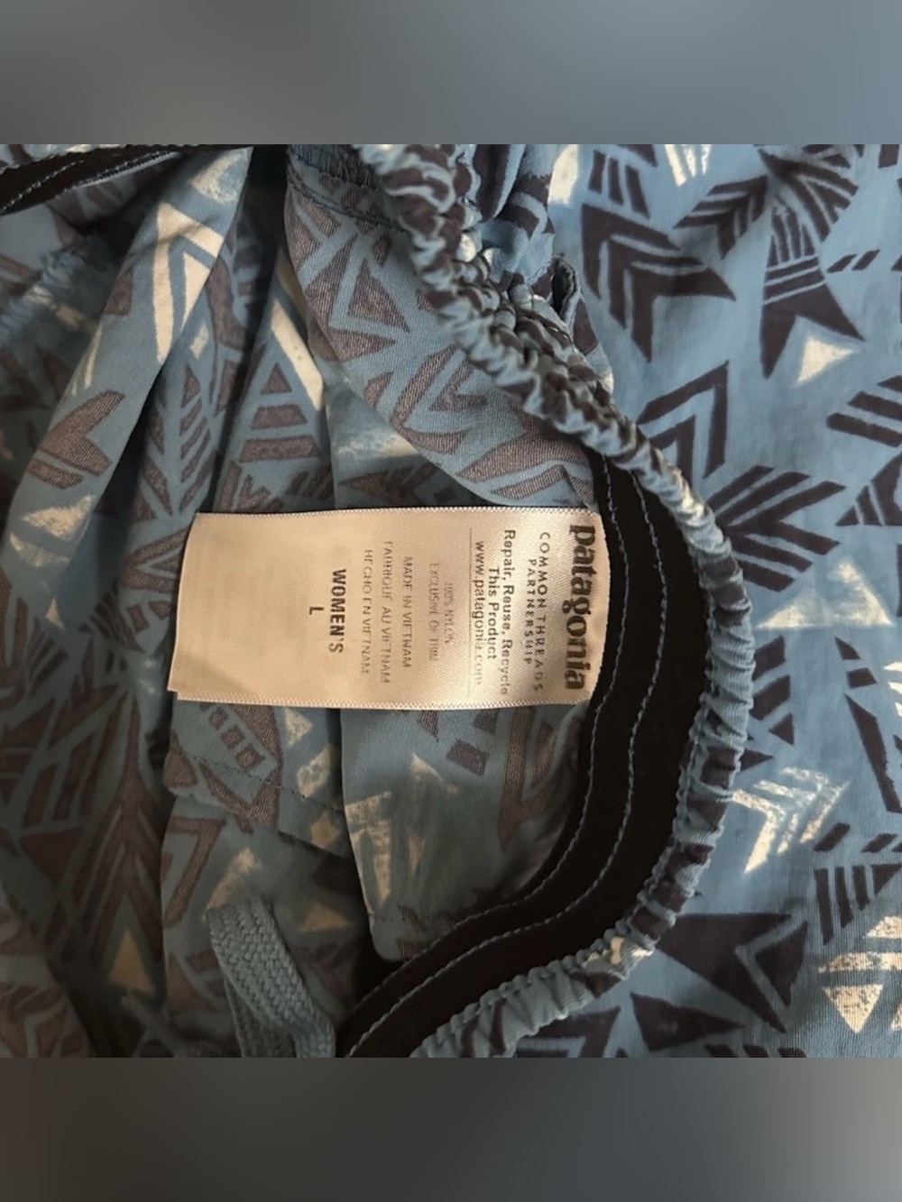 Patagonia Blue Geometric Print Athletic Shorts - Picture 4 of 4